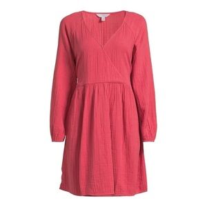 Women's 100% Cotton Mini Wrap Dress- NWT